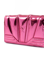 Ferrari Metal Pink GT patent leather bag with chain