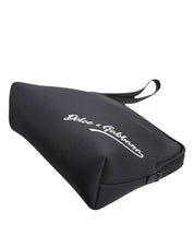Dolce & Gabbana Black Solid Nylon DG LogoPrint Clutch Zip Borse Pouch Bag