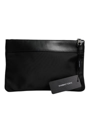 Dolce & Gabbana Multicolor Leopard Print Jacquard Logo Plaque Pouch Bag