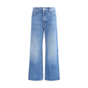 Mother Denim Blue Cotton Cropped Jeans