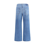 Mother Denim Blue Cotton Cropped Jeans