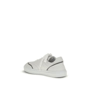 Brunello Cucinelli White Calf Leather Bos Taurus Low Top Sneakers