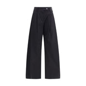 Ella Black Cotton Casual Pants