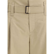 Brunello Cucinelli Beige Cotton Cropped Pants