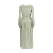 Kristina Ti Green Silk Long Dress
