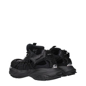 Versace Black Leather Athletic Sneakers