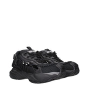 Versace Black Leather Athletic Sneakers