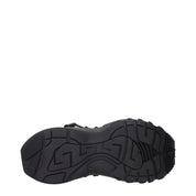 Versace Black Leather Athletic Sneakers