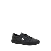 Fendi Black Calf Leather Bos Taurus Athletic Sneakers