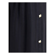 Kristina Ti Black Fleece Wool Long Skirt