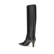 Saint Laurent Black Leather High Heel Boots