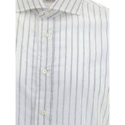 Brunello Cucinelli White Cotton Pattern Shirt