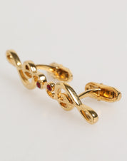 Dolce & Gabbana Gold Musical Note Metal Brass Pin Men Accessory Cufflinks