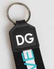 Dolce & Gabbana Multicolor Logo Polyester Brass Holder Keychain Keyring