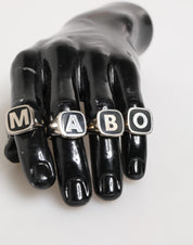 Dolce & Gabbana Silver Tone Brass Lettering Set 5 Pieces Adjustable Ring