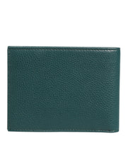 Dolce & Gabbana Green Leather DG Logo Plaque Bifold Men Card Holder Wallet