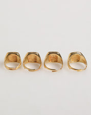 Dolce & Gabbana Gold Tone Brass JAZZ Letter Set 4 Pieces Adjustable Ring