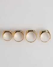 Dolce & Gabbana Gold Tone Brass JAZZ Letter Set 4 Pieces Adjustable Ring