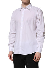 Dolce & Gabbana White Cotton STAFF Long Sleeves Forma Shirt