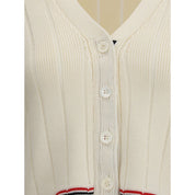 Thom Browne Cream Fleece Wool Cardigan