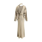 The Andamane Gold Viscose Casual Dress