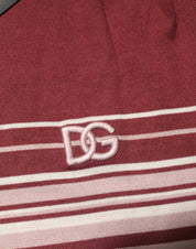 Dolce & Gabbana Cotton Burgundy Striped DG Logo Polo  T-shirt