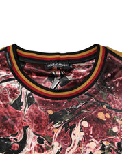 Dolce & Gabbana Multicolor Polyester Marble Print Oversize T-shirt