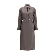 Fendi Brown Silk Casual Dress
