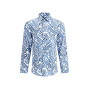 Etro Light Blue Cotton Pattern Shirt