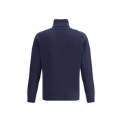 Brooksfield Blue Fleece Wool Turtleneck