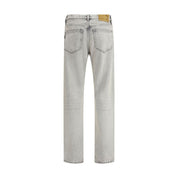 Haikure Light Blue Cotton Straight-Leg Jeans