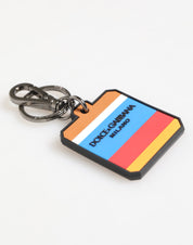 Dolce & Gabbana Multicolor DG Rubber Logo Silver Men's Keychain Keyring