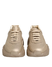 Dolce & Gabbana Gold Leather Daymaster Women Sneaker Shoes