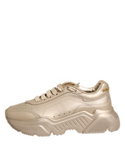 Dolce & Gabbana Gold Leather Daymaster Women Sneaker Shoes