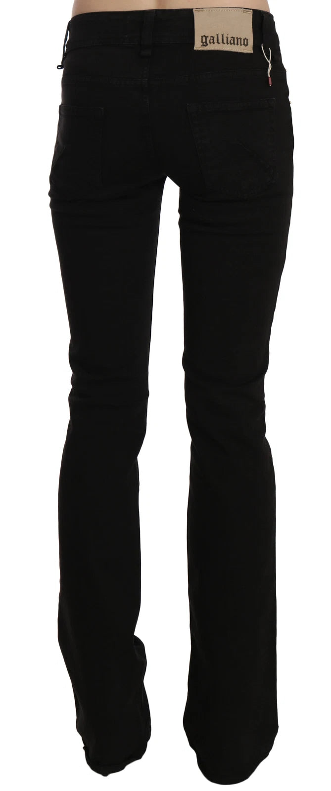John Galliano Black Low Waist Slim Leg Skinny Denim Casual Pants Jeans
