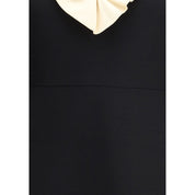 Valentino Black Fleece Wool Cocktail Dress