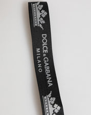 Dolce & Gabbana Black Silver Nylon DG Crown Men's Holder Keychain Keyring