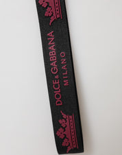 Dolce & Gabbana Black Burgundy Nylon DG Logo Crown Holder Keychain Keyring