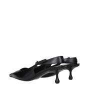 Jimmy Choo Black Leather Flat Sandals