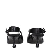 Jimmy Choo Black Leather Flat Sandals