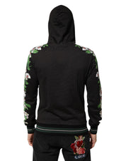 Dolce & Gabbana KING Black Orchid Floral Crown Logo Hoodie Sweater