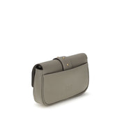 PINKO Gray Calf Leather Bos Taurus Shoulder Bag