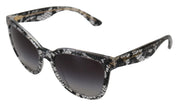 Dolce & Gabbana DG4190 Black Lace Acetate Crystal Round Sunglasses
