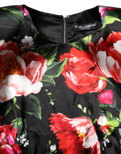 Dolce & Gabbana Black Floral Fiori Pittorici Mini Bodycon Dress