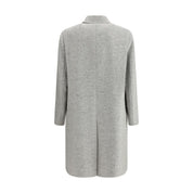 Lardini Gray Fleece Wool Coat