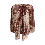 Dolce & Gabbana Bordeaux Silk Pattern Shirt