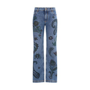 Etro Blue Cotton Flared Jeans