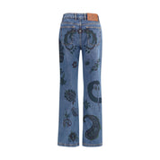 Etro Blue Cotton Flared Jeans