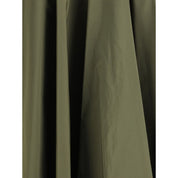 Sara Roka Green Polyester Midi Skirt