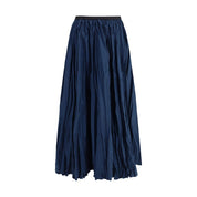 Sara Roka Blue Polyester Midi Skirt